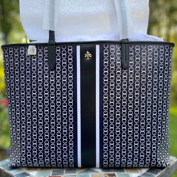 {firm} • Tory Burch Gemini Link Coated Canvas Tote - Picture 3 of 8